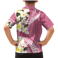 Aloha Hawaii Festive Family Matching Mermaid Dress and Hawaiian Shirt Frangipani Lace Classic - Rosy