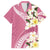 Aloha Hawaii Festive Family Matching Off Shoulder Maxi Dress and Hawaiian Shirt Frangipani Lace Classic - Rosy