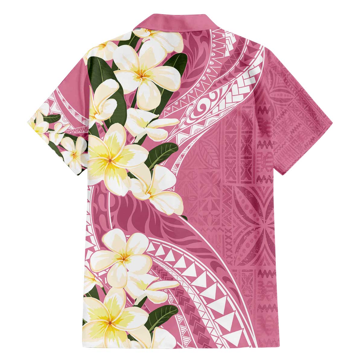 Aloha Hawaii Festive Family Matching Off Shoulder Short Dress and Hawaiian Shirt Frangipani Lace Classic - Rosy LT7 - Polynesian Pride