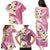 Aloha Hawaii Festive Family Matching Puletasi and Hawaiian Shirt Frangipani Lace Classic - Rosy