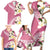 Aloha Hawaii Festive Family Matching Short Sleeve Bodycon Dress and Hawaiian Shirt Frangipani Lace Classic - Rosy