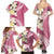 Aloha Hawaii Festive Family Matching Summer Maxi Dress and Hawaiian Shirt Frangipani Lace Classic - Rosy