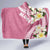 Aloha Hawaii Festive Hooded Blanket Frangipani Lace Classic - Rosy