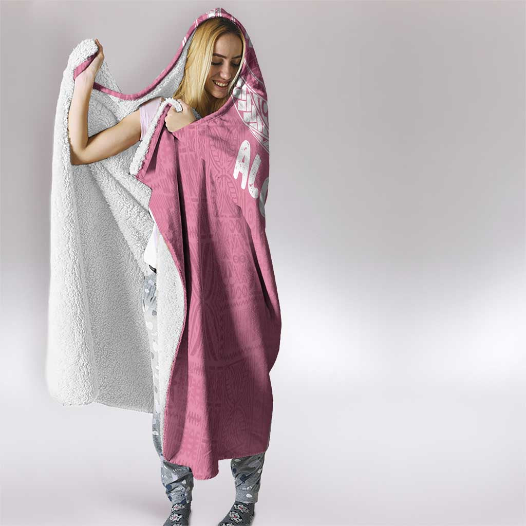 Aloha Hawaii Festive Hooded Blanket Frangipani Lace Classic - Rosy LT7 - Polynesian Pride