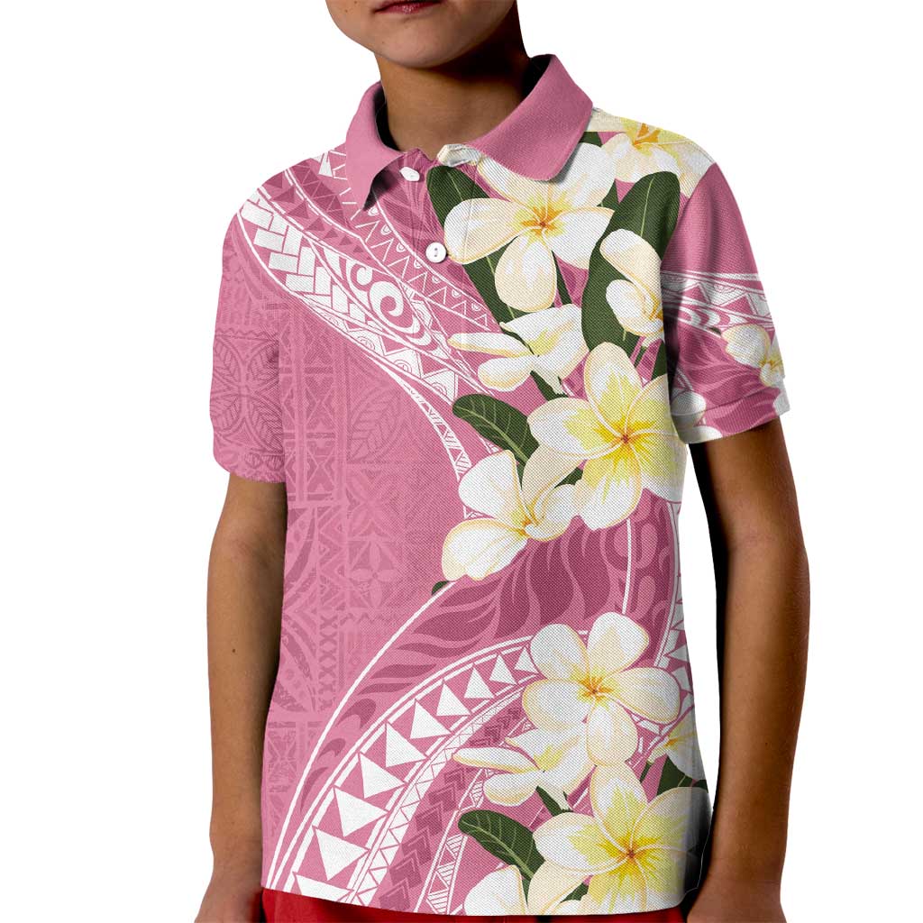 Aloha Hawaii Festive Kid Polo Shirt Frangipani Lace Classic - Rosy