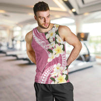 Aloha Hawaii Festive Men Tank Top Frangipani Lace Classic - Rosy LT7 Pink - Polynesian Pride