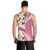 Aloha Hawaii Festive Men Tank Top Frangipani Lace Classic - Rosy