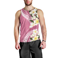 Aloha Hawaii Festive Men Tank Top Frangipani Lace Classic - Rosy LT7 - Polynesian Pride