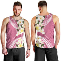 Aloha Hawaii Festive Men Tank Top Frangipani Lace Classic - Rosy LT7 - Polynesian Pride