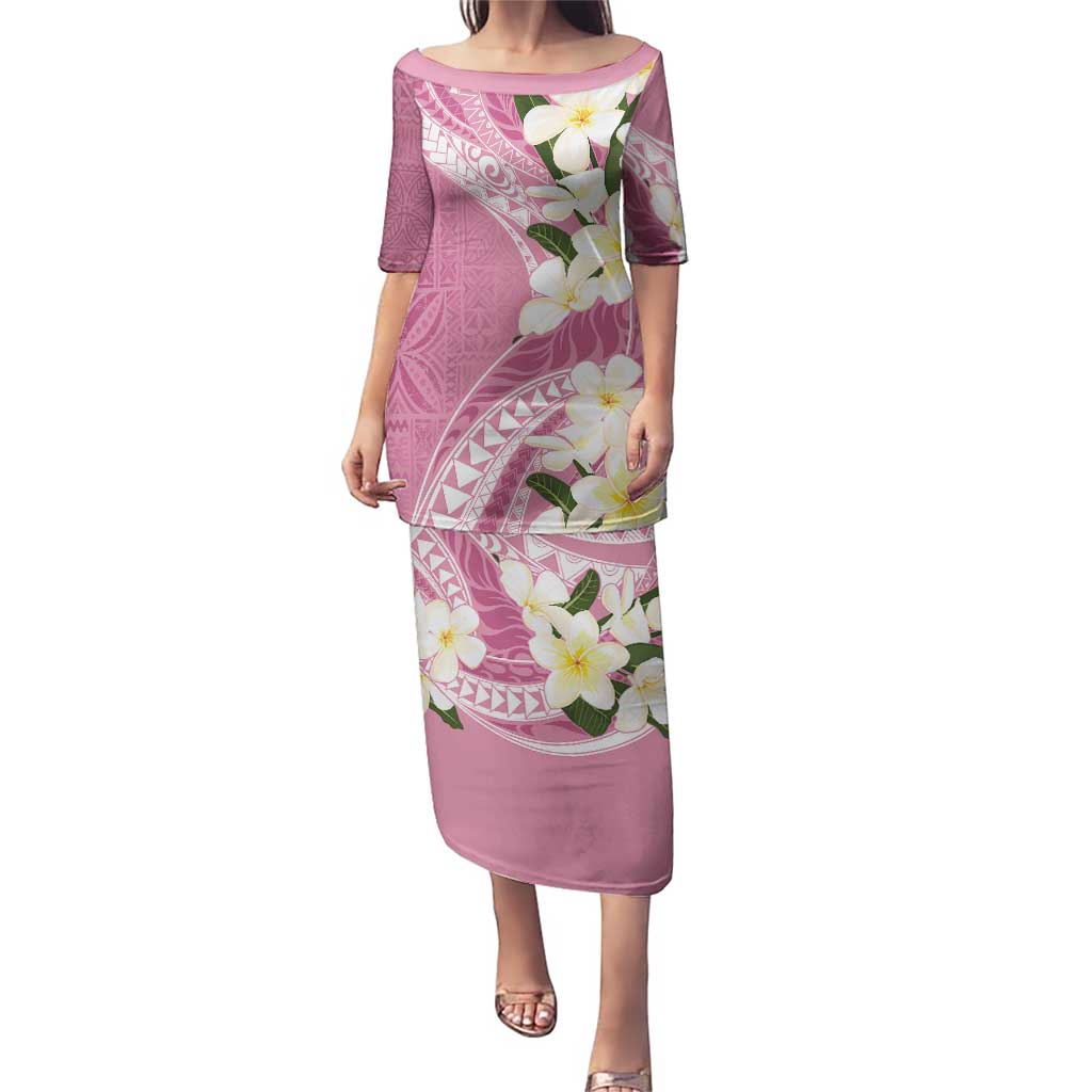 Aloha Hawaii Festive Puletasi Frangipani Lace Classic - Rosy LT7 Long Dress Pink - Polynesian Pride