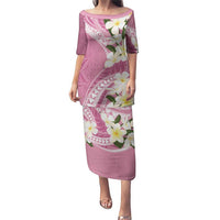 Aloha Hawaii Festive Puletasi Frangipani Lace Classic - Rosy LT7 Long Dress Pink - Polynesian Pride