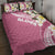 Aloha Hawaii Festive Quilt Bed Set Frangipani Lace Classic - Rosy