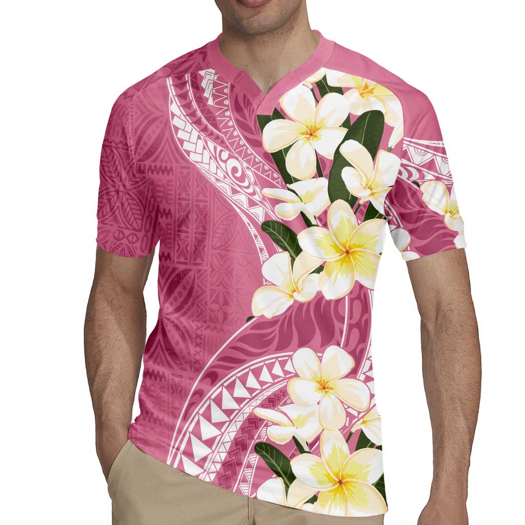 Aloha Hawaii Festive Rugby Jersey Frangipani Lace Classic - Rosy LT7 - Polynesian Pride