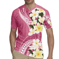 Aloha Hawaii Festive Rugby Jersey Frangipani Lace Classic - Rosy LT7 - Polynesian Pride