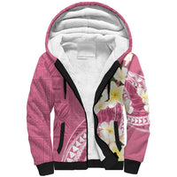 Aloha Hawaii Festive Sherpa Hoodie Frangipani Lace Classic - Rosy LT7 Unisex Pink - Polynesian Pride