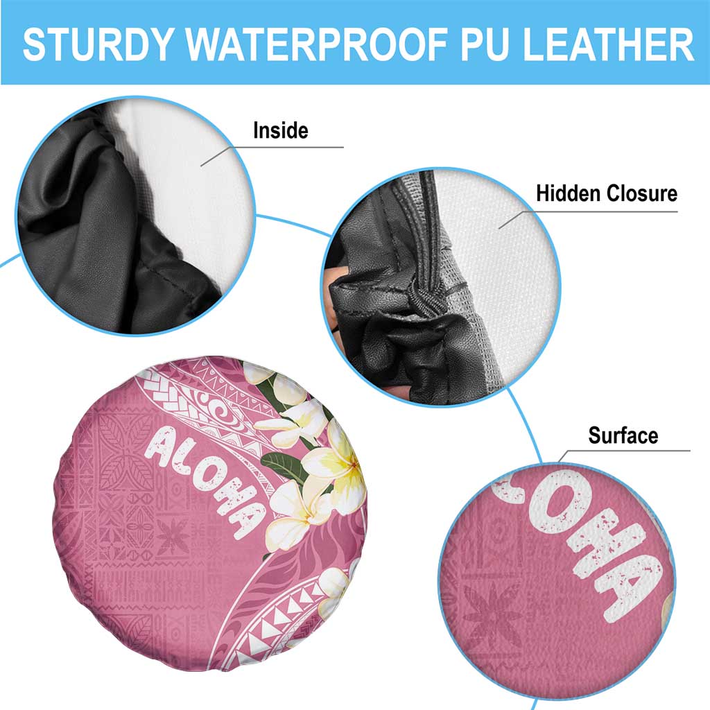Aloha Hawaii Festive Spare Tire Cover Frangipani Lace Classic - Rosy LT7 - Polynesian Pride