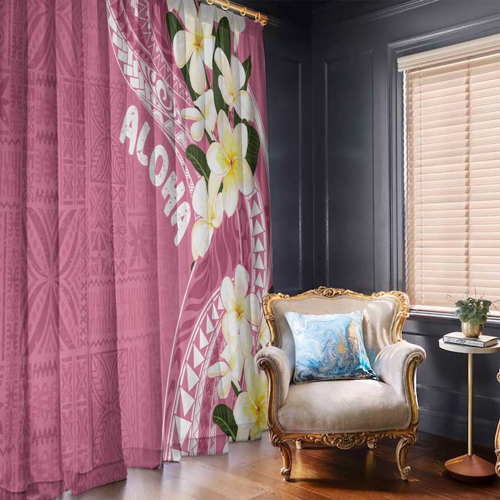 Aloha Hawaii Festive Window Curtain Frangipani Lace Classic - Rosy LT7 - Polynesian Pride