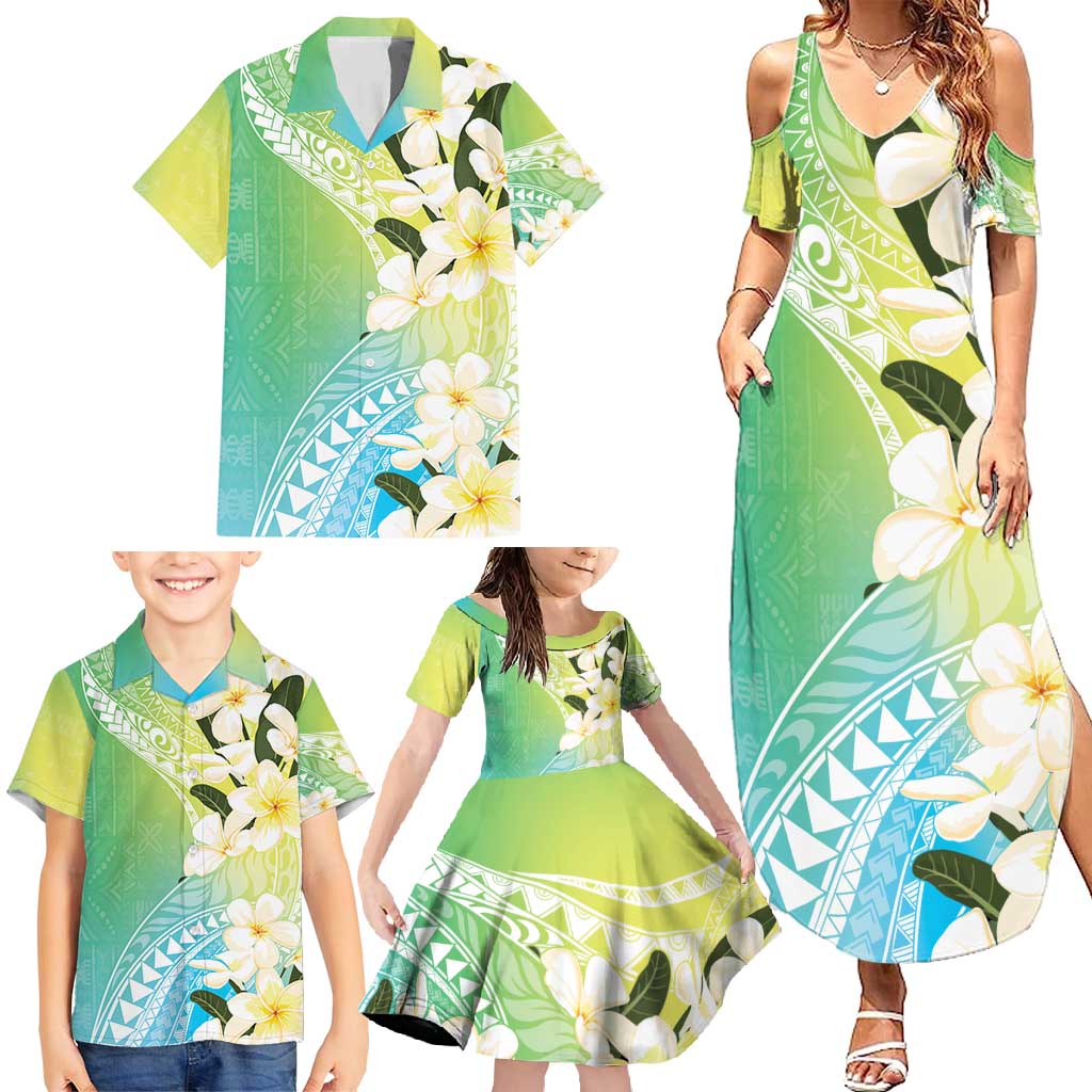 Aloha Hawaii Festive Family Matching Summer Maxi Dress and Hawaiian Shirt Frangipani Lace Classic - Summer Vibes LT7 - Polynesian Pride