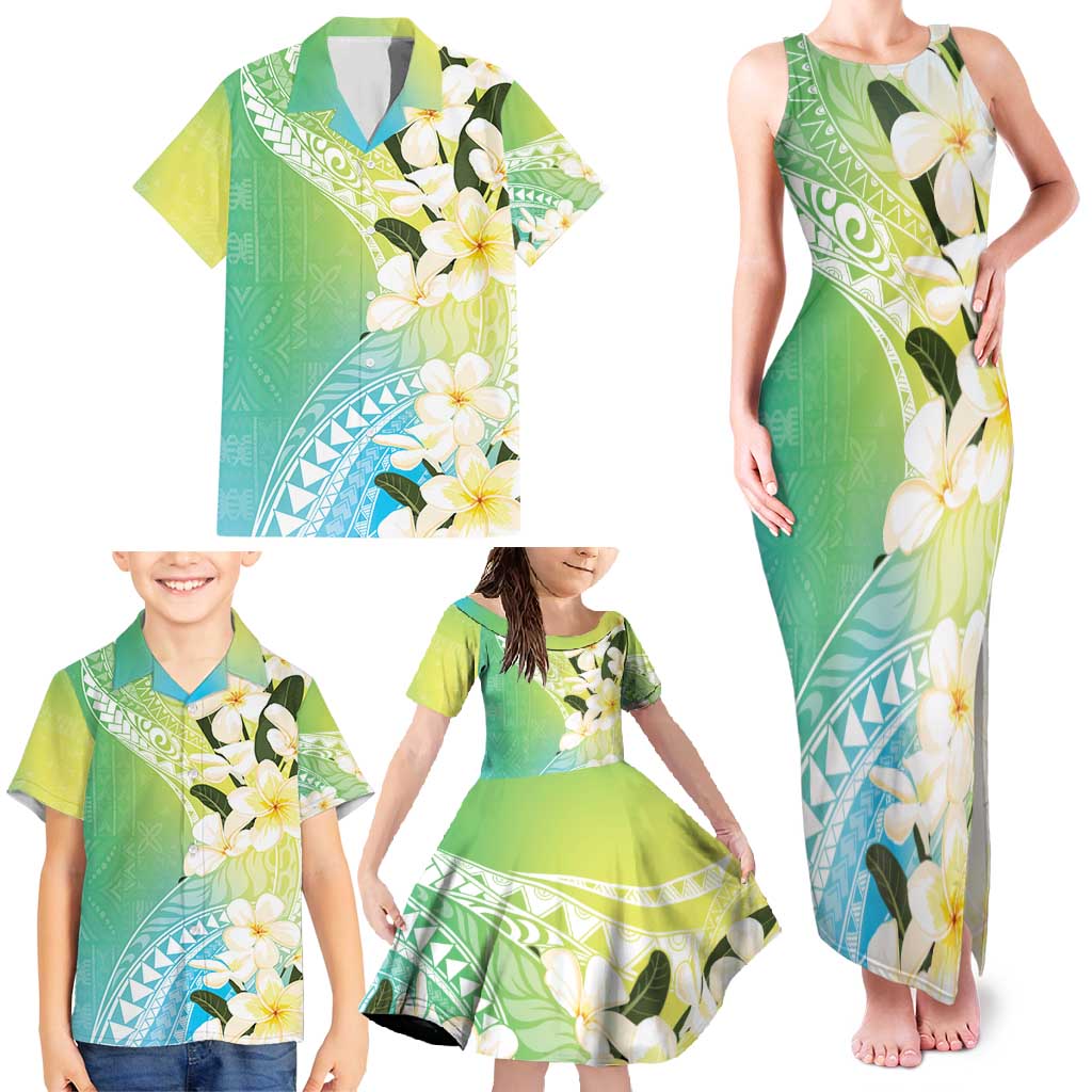 Aloha Hawaii Festive Family Matching Tank Maxi Dress and Hawaiian Shirt Frangipani Lace Classic - Summer Vibes LT7 - Polynesian Pride