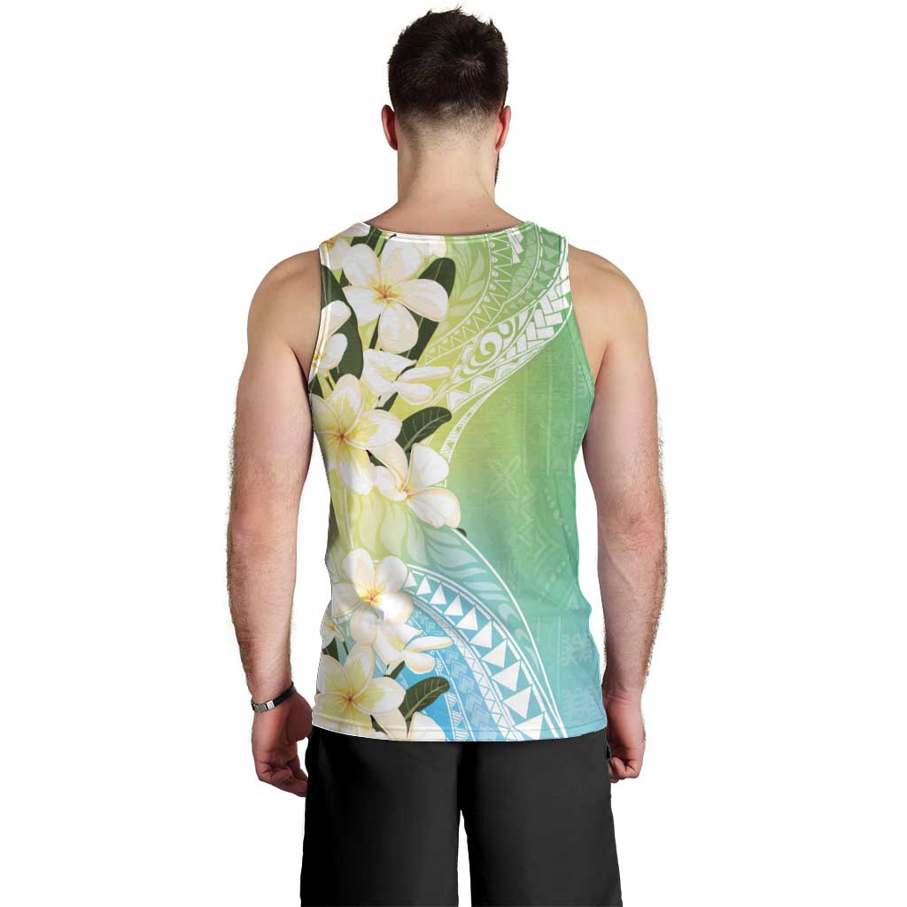 Aloha Hawaii Festive Men Tank Top Frangipani Lace Classic - Summer Vibes LT7 - Polynesian Pride