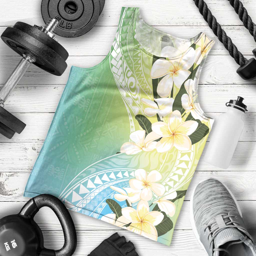 Aloha Hawaii Festive Men Tank Top Frangipani Lace Classic - Summer Vibes LT7 - Polynesian Pride