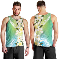 Aloha Hawaii Festive Men Tank Top Frangipani Lace Classic - Summer Vibes LT7 - Polynesian Pride