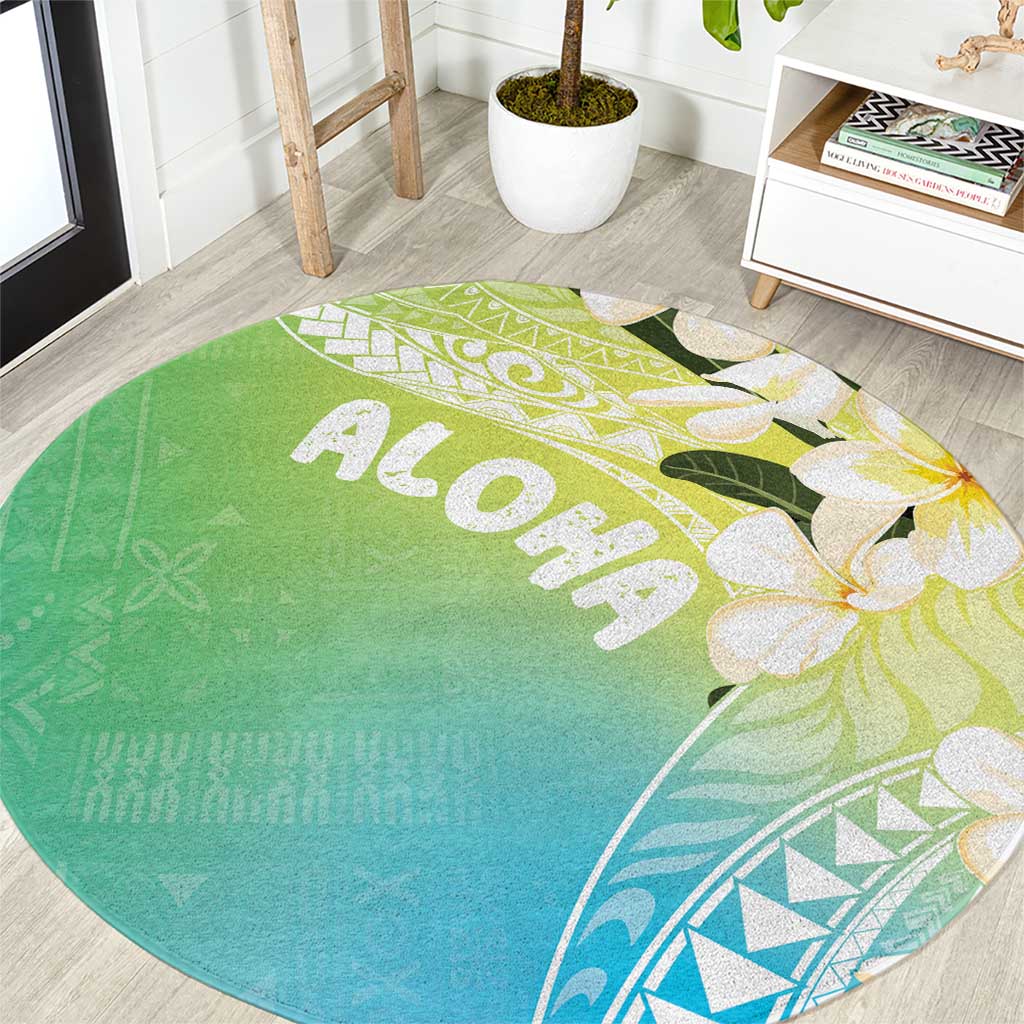 Aloha Hawaii Festive Round Carpet Frangipani Lace Classic - Summer Vibes