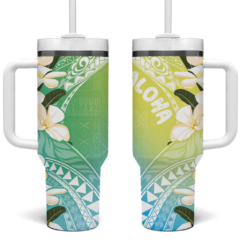 Aloha Hawaii Festive Tumbler With Handle Frangipani Lace Classic - Summer Vibes