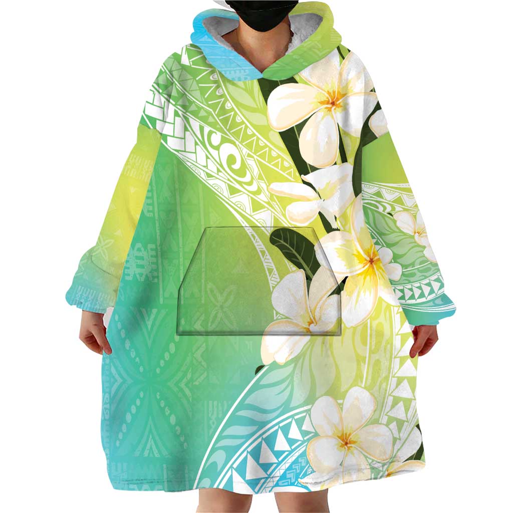 Aloha Hawaii Festive Wearable Blanket Hoodie Frangipani Lace Classic - Summer Vibes LT7 - Polynesian Pride