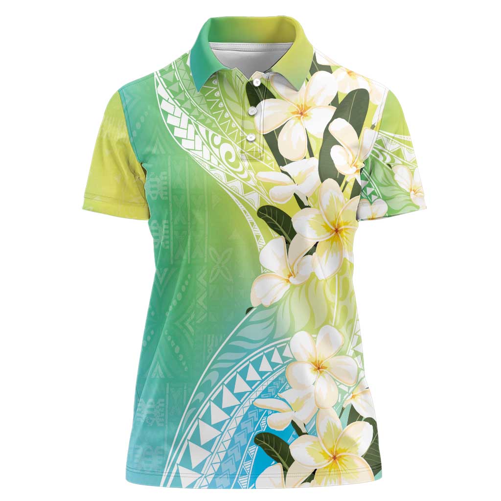 Aloha Hawaii Festive Women Polo Shirt Frangipani Lace Classic - Summer Vibes