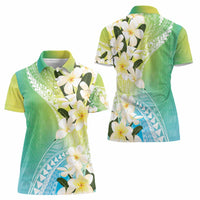 Aloha Hawaii Festive Women Polo Shirt Frangipani Lace Classic - Summer Vibes