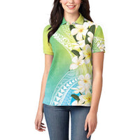Aloha Hawaii Festive Women Polo Shirt Frangipani Lace Classic - Summer Vibes