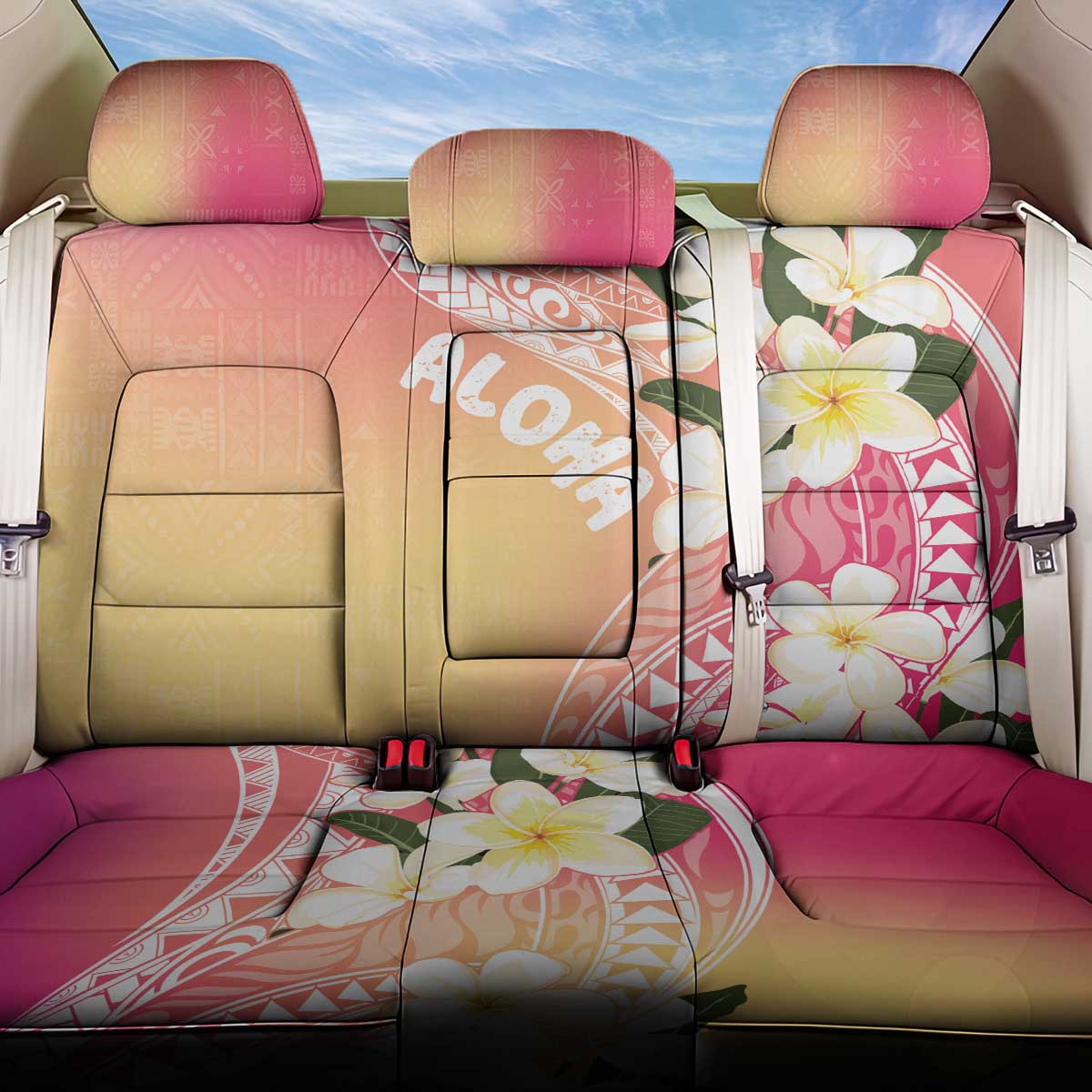 Aloha Hawaii Festive Back Car Seat Cover Frangipani Lace Classic - Spring Vibes