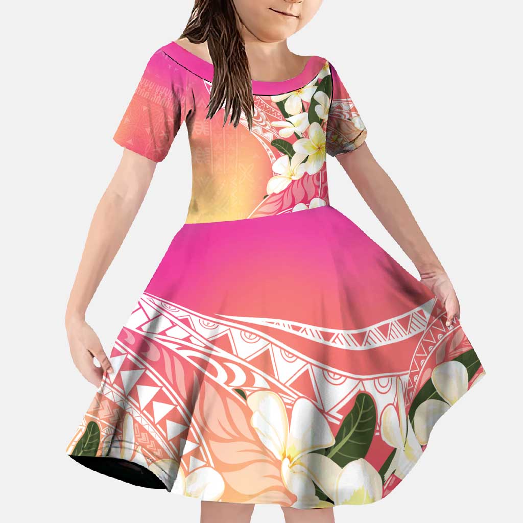 Aloha Hawaii Festive Family Matching Long Sleeve Bodycon Dress and Hawaiian Shirt Frangipani Lace Classic - Spring Vibes LT7 Daughter's Dress Colorful - Polynesian Pride