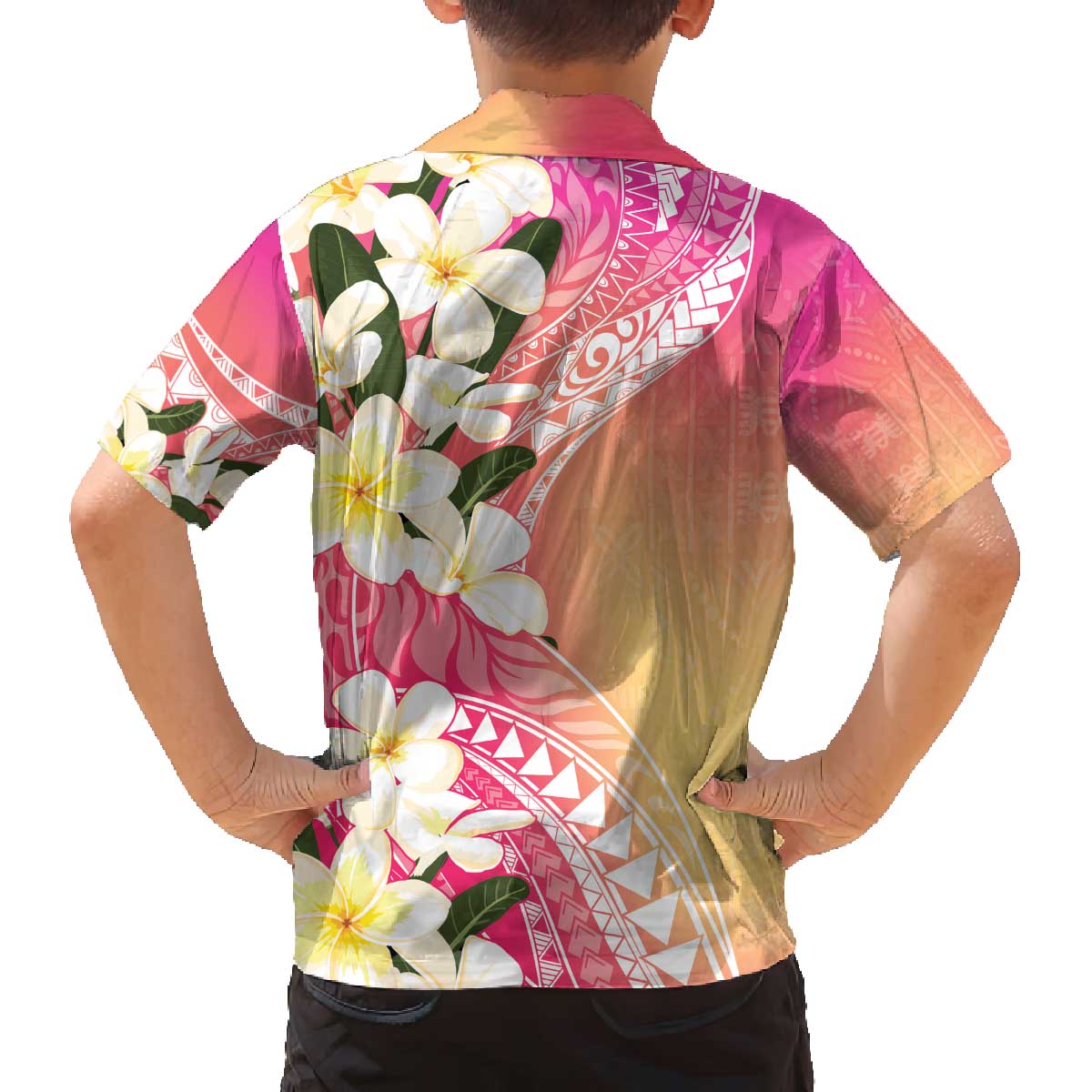 Aloha Hawaii Festive Family Matching Off Shoulder Short Dress and Hawaiian Shirt Frangipani Lace Classic - Spring Vibes