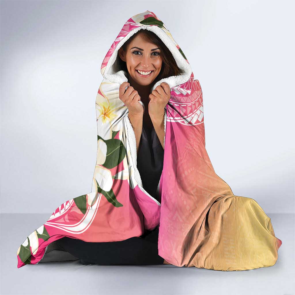 Aloha Hawaii Festive Hooded Blanket Frangipani Lace Classic - Spring Vibes LT7 - Polynesian Pride