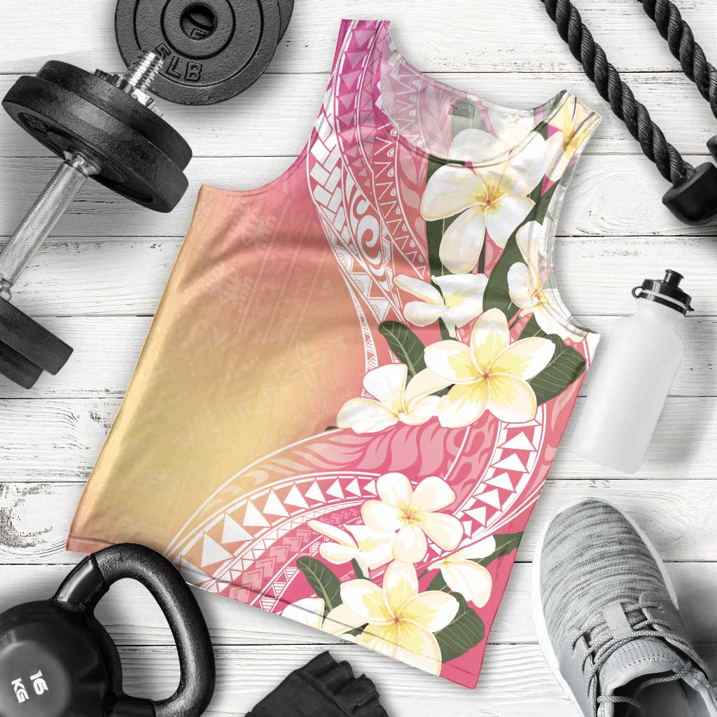 Aloha Hawaii Festive Men Tank Top Frangipani Lace Classic - Spring Vibes LT7 - Polynesian Pride
