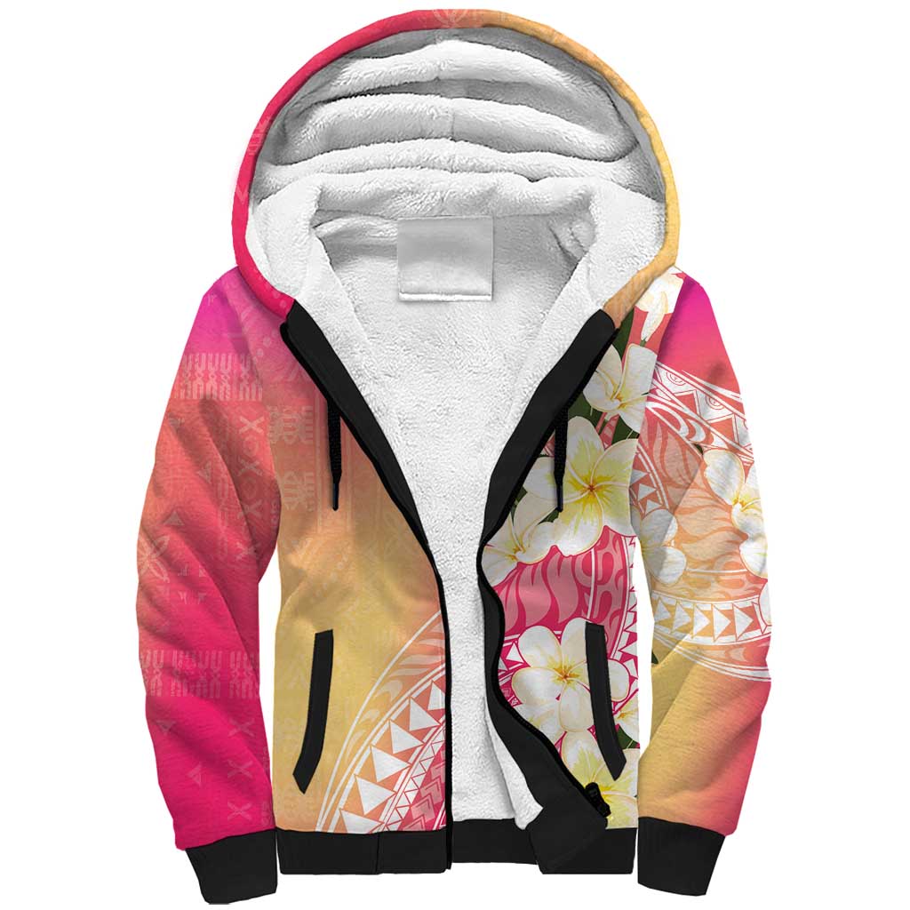 Aloha Hawaii Festive Sherpa Hoodie Frangipani Lace Classic - Spring Vibes LT7 Unisex Colorful - Polynesian Pride