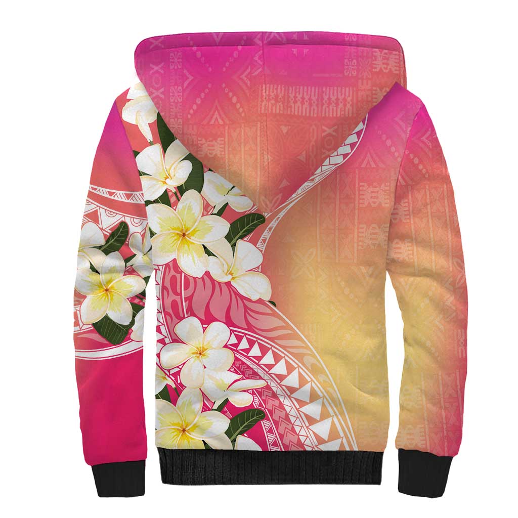 Aloha Hawaii Festive Sherpa Hoodie Frangipani Lace Classic - Spring Vibes LT7 - Polynesian Pride