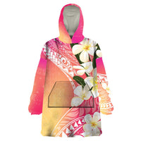 Aloha Hawaii Festive Wearable Blanket Hoodie Frangipani Lace Classic - Spring Vibes LT7 One Size Colorful - Polynesian Pride