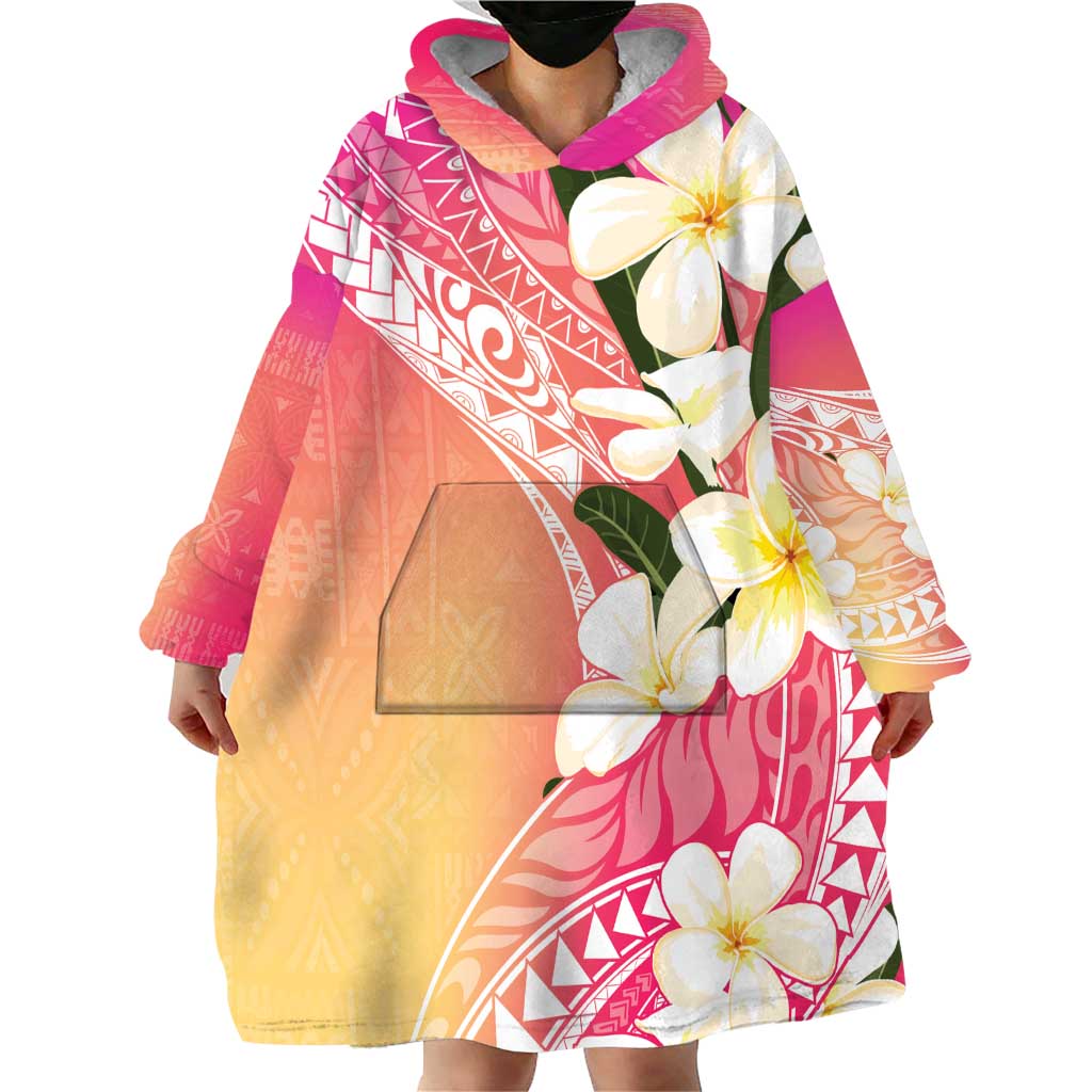 Aloha Hawaii Festive Wearable Blanket Hoodie Frangipani Lace Classic - Spring Vibes LT7 - Polynesian Pride