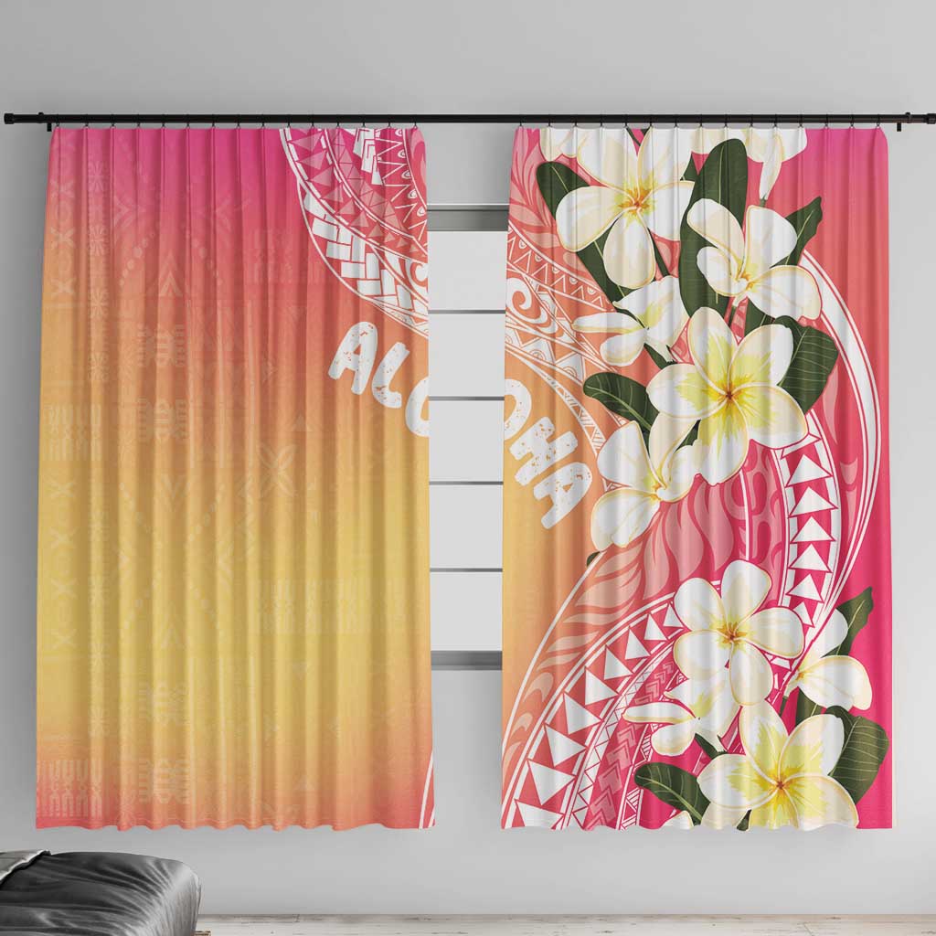 Aloha Hawaii Festive Window Curtain Frangipani Lace Classic - Spring Vibes