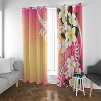 Aloha Hawaii Festive Window Curtain Frangipani Lace Classic - Spring Vibes LT7 With Grommets Colorful - Polynesian Pride