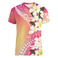 Aloha Hawaii Festive Women V-Neck T-Shirt Frangipani Lace Classic - Spring Vibes
