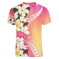 Aloha Hawaii Festive Women V-Neck T-Shirt Frangipani Lace Classic - Spring Vibes