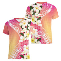 Aloha Hawaii Festive Women V-Neck T-Shirt Frangipani Lace Classic - Spring Vibes