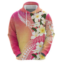 Aloha Hawaii Festive Zip Hoodie Frangipani Lace Classic - Spring Vibes