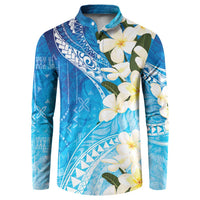 Aloha Hawaii Festive Button Sweatshirt Frangipani Lace Classic - Oceanic LT7 Navy - Polynesian Pride