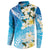 Aloha Hawaii Festive Button Sweatshirt Frangipani Lace Classic - Oceanic