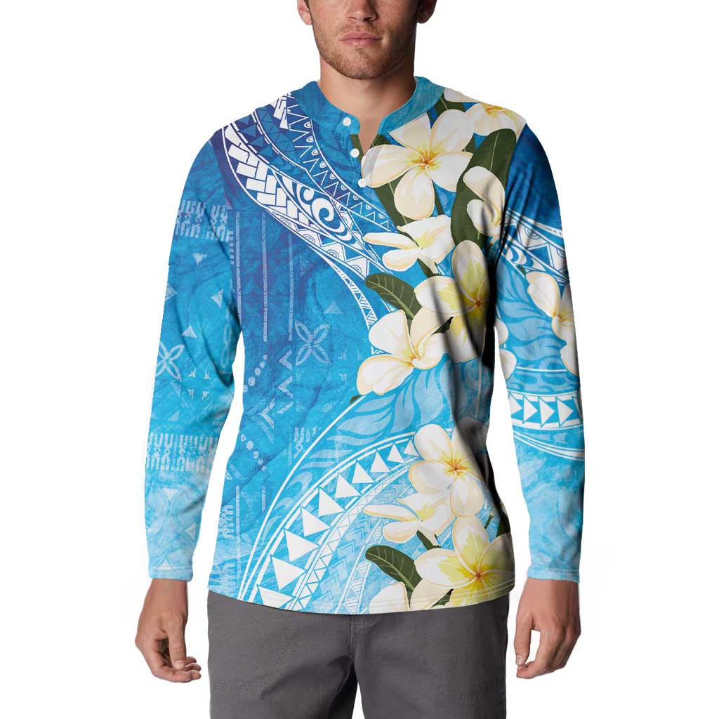 Aloha Hawaii Festive Button Sweatshirt Frangipani Lace Classic - Oceanic LT7 - Polynesian Pride